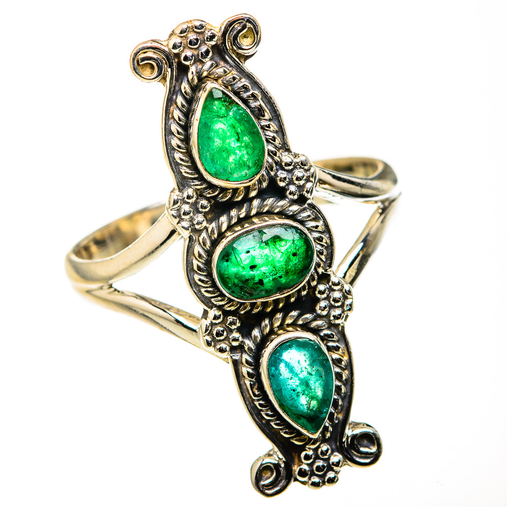 Zambian Emerald Rings handcrafted by Ana Silver Co - RING127297 - Photo 2