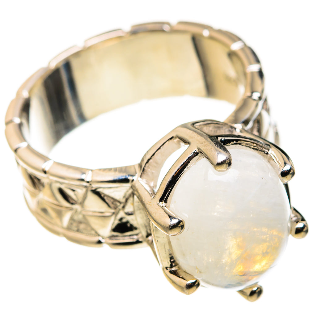 Rainbow Moonstone Rings handcrafted by Ana Silver Co - RING127303 - Photo 2