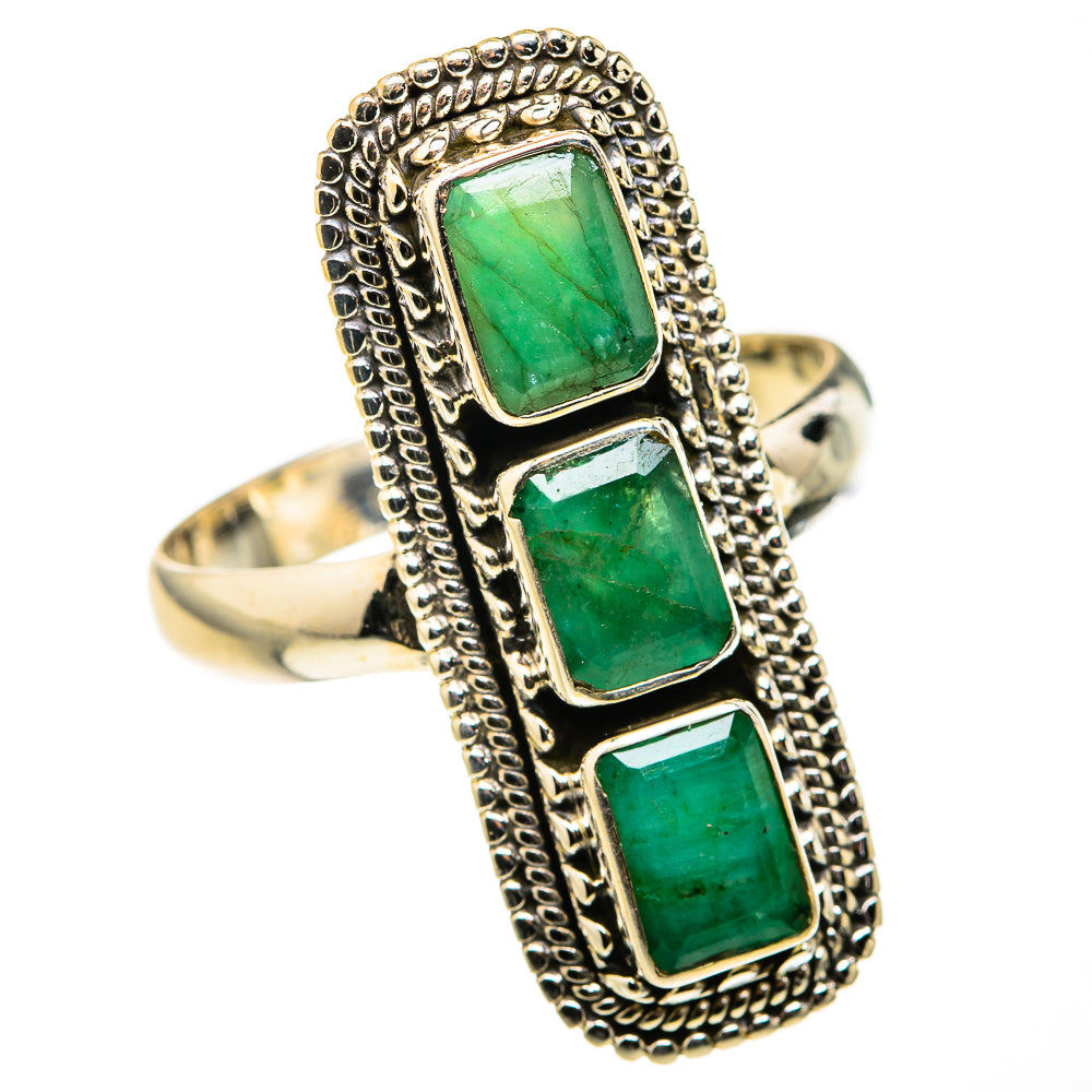 Zambian Emerald Rings handcrafted by Ana Silver Co - RING127315 - Photo 2