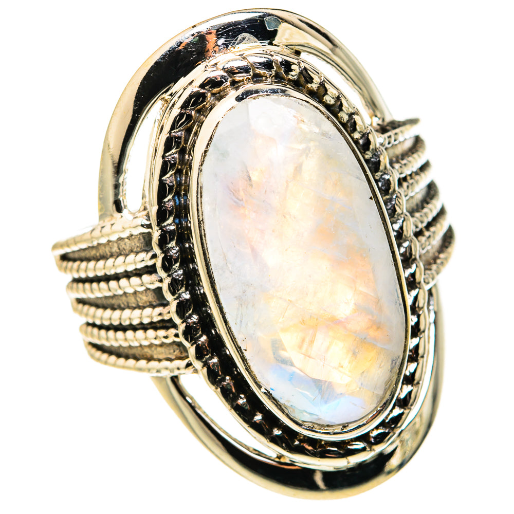 Rainbow Moonstone Rings handcrafted by Ana Silver Co - RING127321 - Photo 2