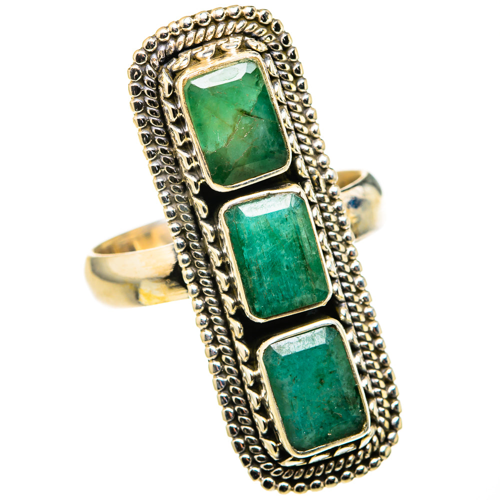 Zambian Emerald Rings handcrafted by Ana Silver Co - RING127332 - Photo 2