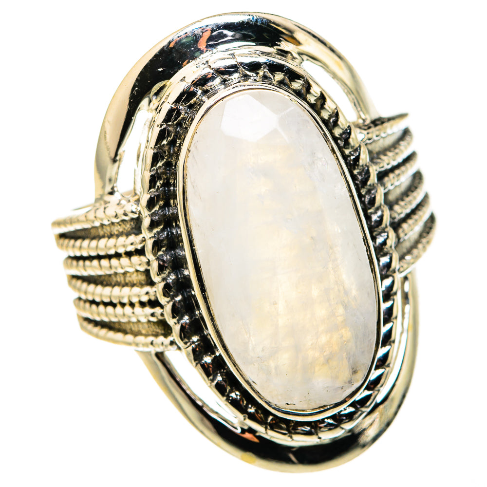 Rainbow Moonstone Rings handcrafted by Ana Silver Co - RING127334 - Photo 2