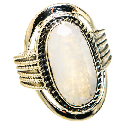 Rainbow Moonstone Rings handcrafted by Ana Silver Co - RING127334 - Photo 2