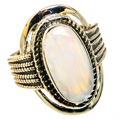 Rainbow Moonstone Rings handcrafted by Ana Silver Co - RING127347 - Photo 2
