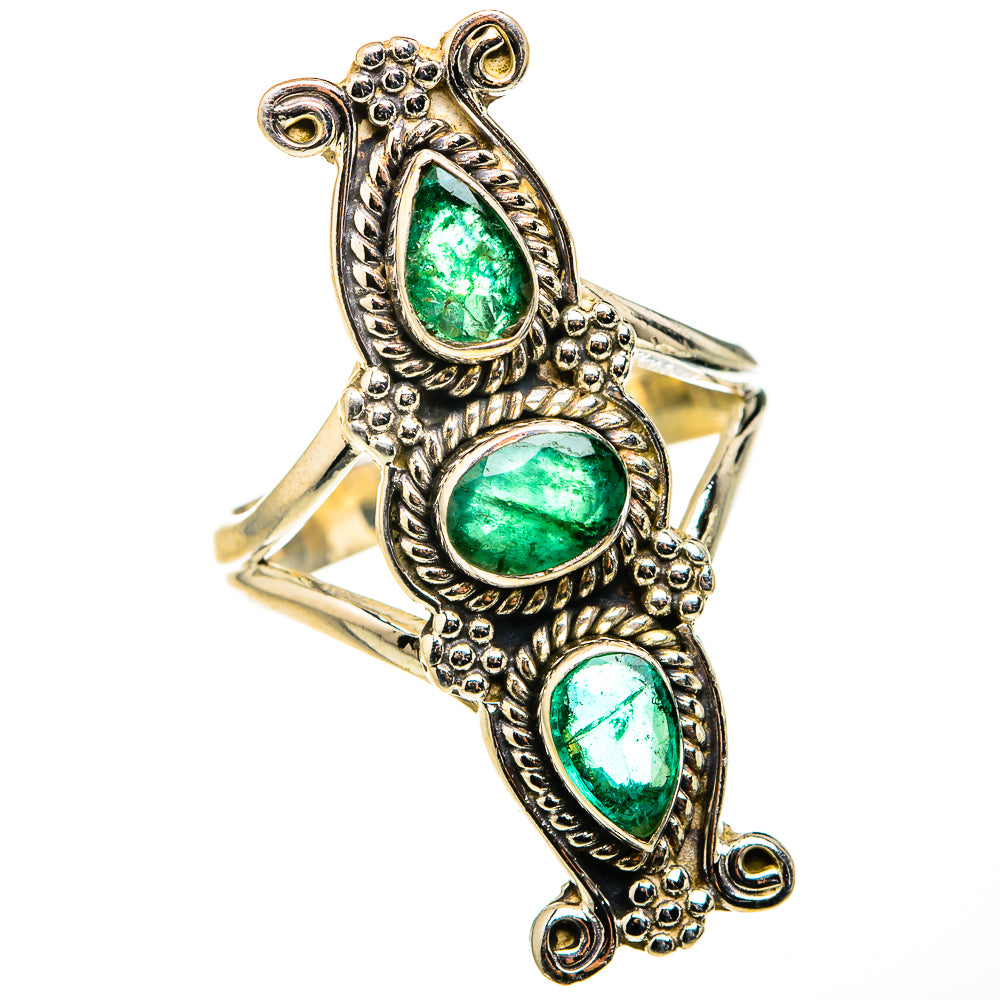 Zambian Emerald Rings handcrafted by Ana Silver Co - RING127355 - Photo 2