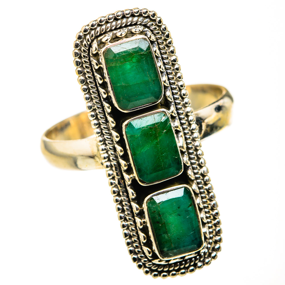 Zambian Emerald Rings handcrafted by Ana Silver Co - RING127367 - Photo 2