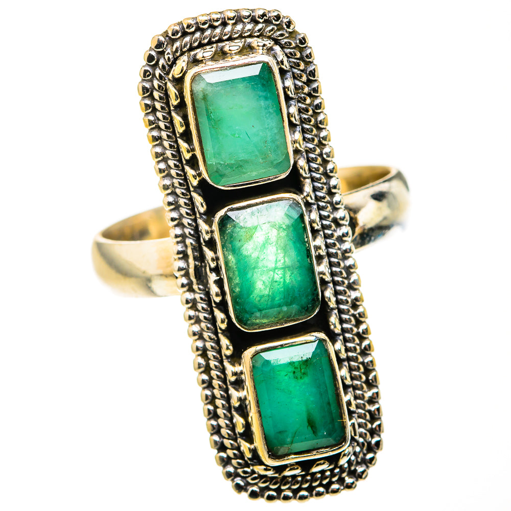 Zambian Emerald Rings handcrafted by Ana Silver Co - RING127379 - Photo 2