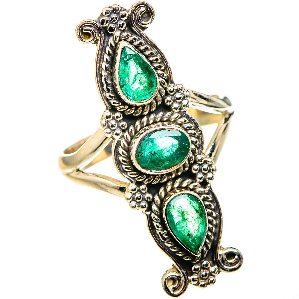 Zambian Emerald Rings handcrafted by Ana Silver Co - RING127405 - Photo 2