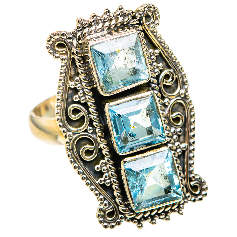 Blue Topaz Rings handcrafted by Ana Silver Co - RING127410 - Photo 2