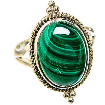 Malachite Rings handcrafted by Ana Silver Co - RING127413 - Photo 2
