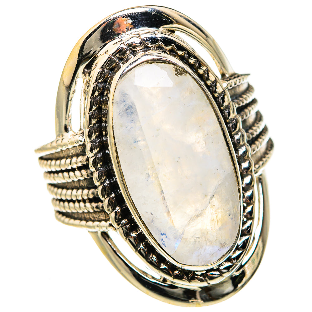 Rainbow Moonstone Rings handcrafted by Ana Silver Co - RING127420 - Photo 2