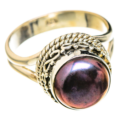Titanium Pearl Rings handcrafted by Ana Silver Co - RING127437 - Photo 2