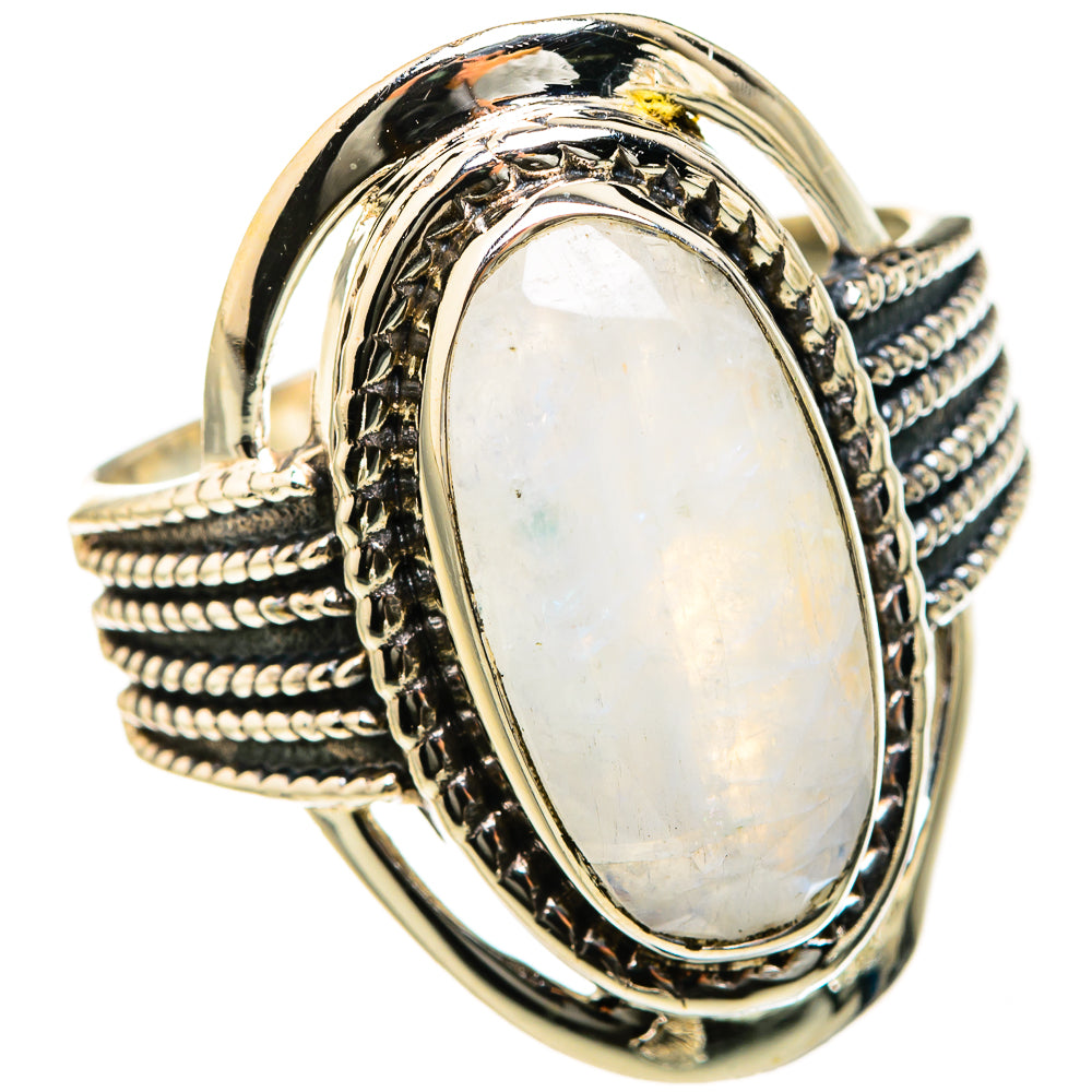 Rainbow Moonstone Rings handcrafted by Ana Silver Co - RING127438 - Photo 2
