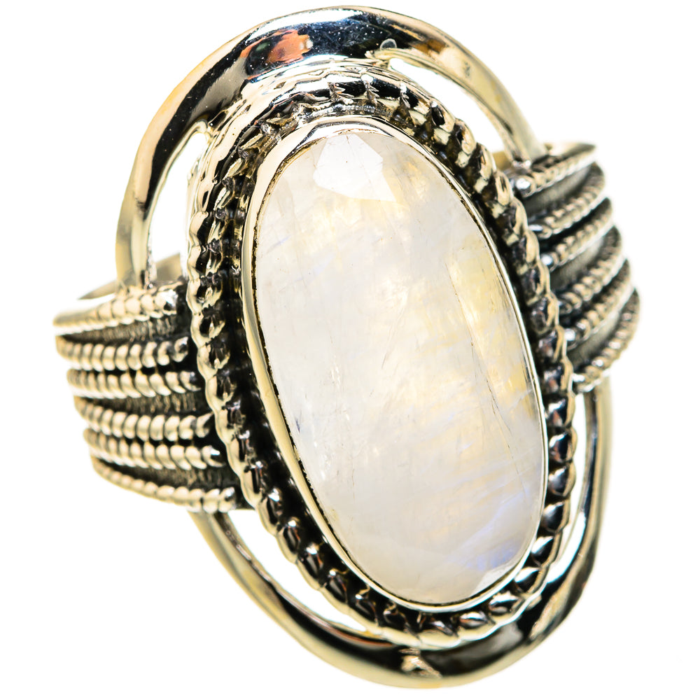 Rainbow Moonstone Rings handcrafted by Ana Silver Co - RING127455 - Photo 2