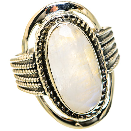 Rainbow Moonstone Rings handcrafted by Ana Silver Co - RING127455 - Photo 2