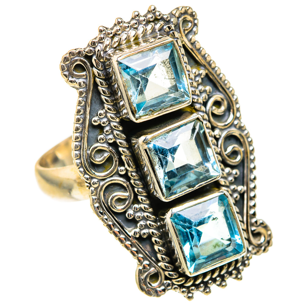 Blue Topaz Rings handcrafted by Ana Silver Co - RING127463 - Photo 2