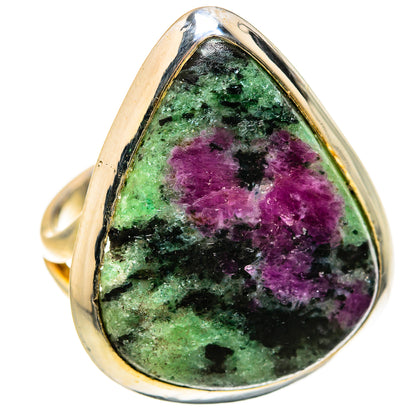 Ruby Zoisite Rings handcrafted by Ana Silver Co - RING127467 - Photo 2