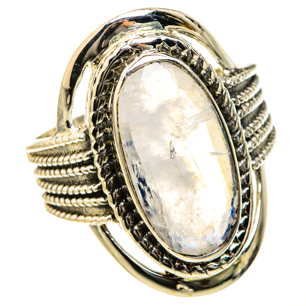 Rainbow Moonstone Rings handcrafted by Ana Silver Co - RING127472 - Photo 2