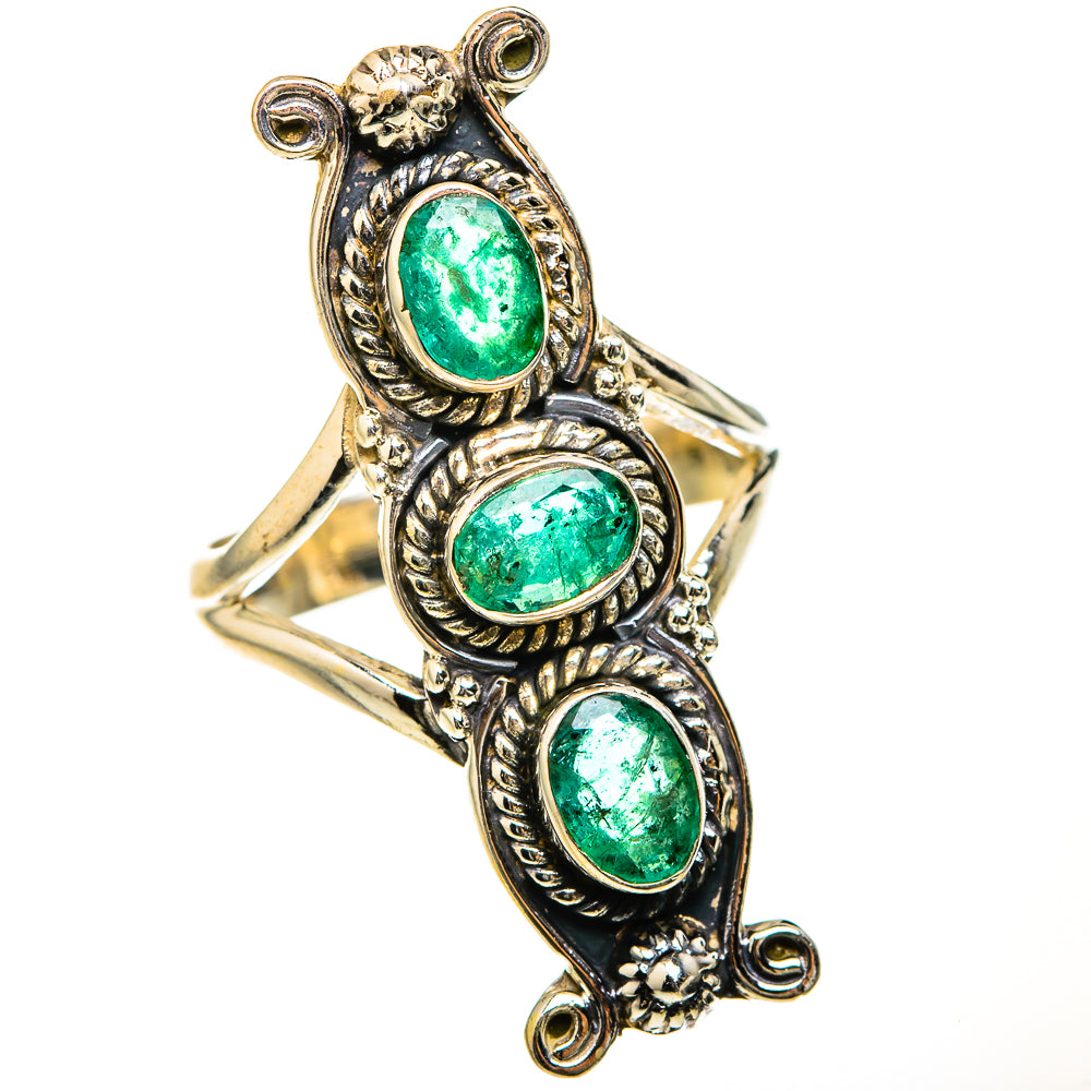 Zambian Emerald Rings handcrafted by Ana Silver Co - RING127479 - Photo 2