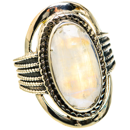 Rainbow Moonstone Rings handcrafted by Ana Silver Co - RING127482 - Photo 2