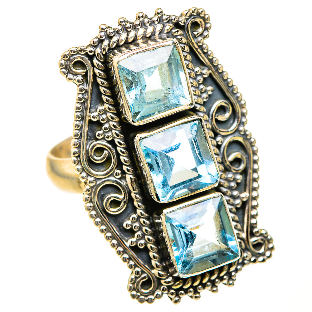 Blue Topaz Rings handcrafted by Ana Silver Co - RING127491 - Photo 2