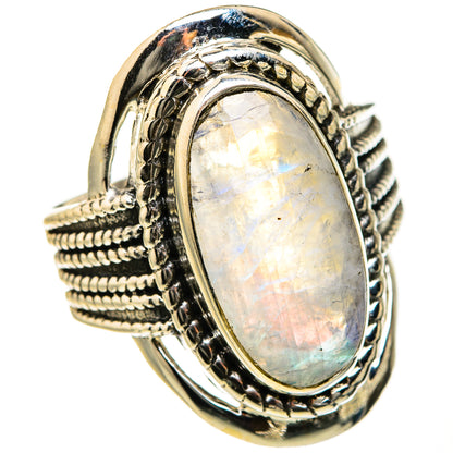 Rainbow Moonstone Rings handcrafted by Ana Silver Co - RING127497 - Photo 2