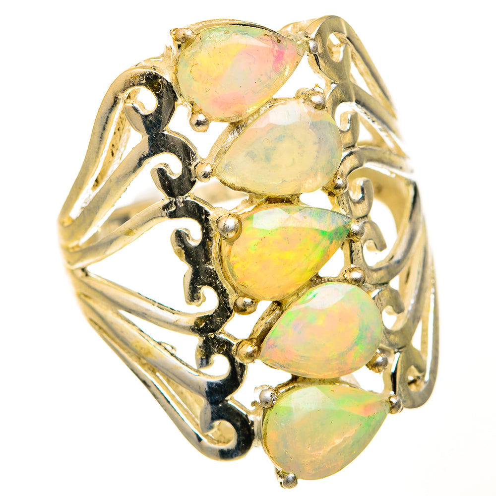 Ethiopian Opal Rings handcrafted by Ana Silver Co - RING127502 - Photo 2