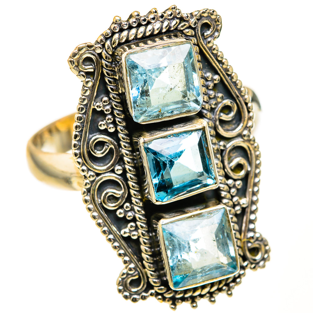Blue Topaz Rings handcrafted by Ana Silver Co - RING127504 - Photo 2