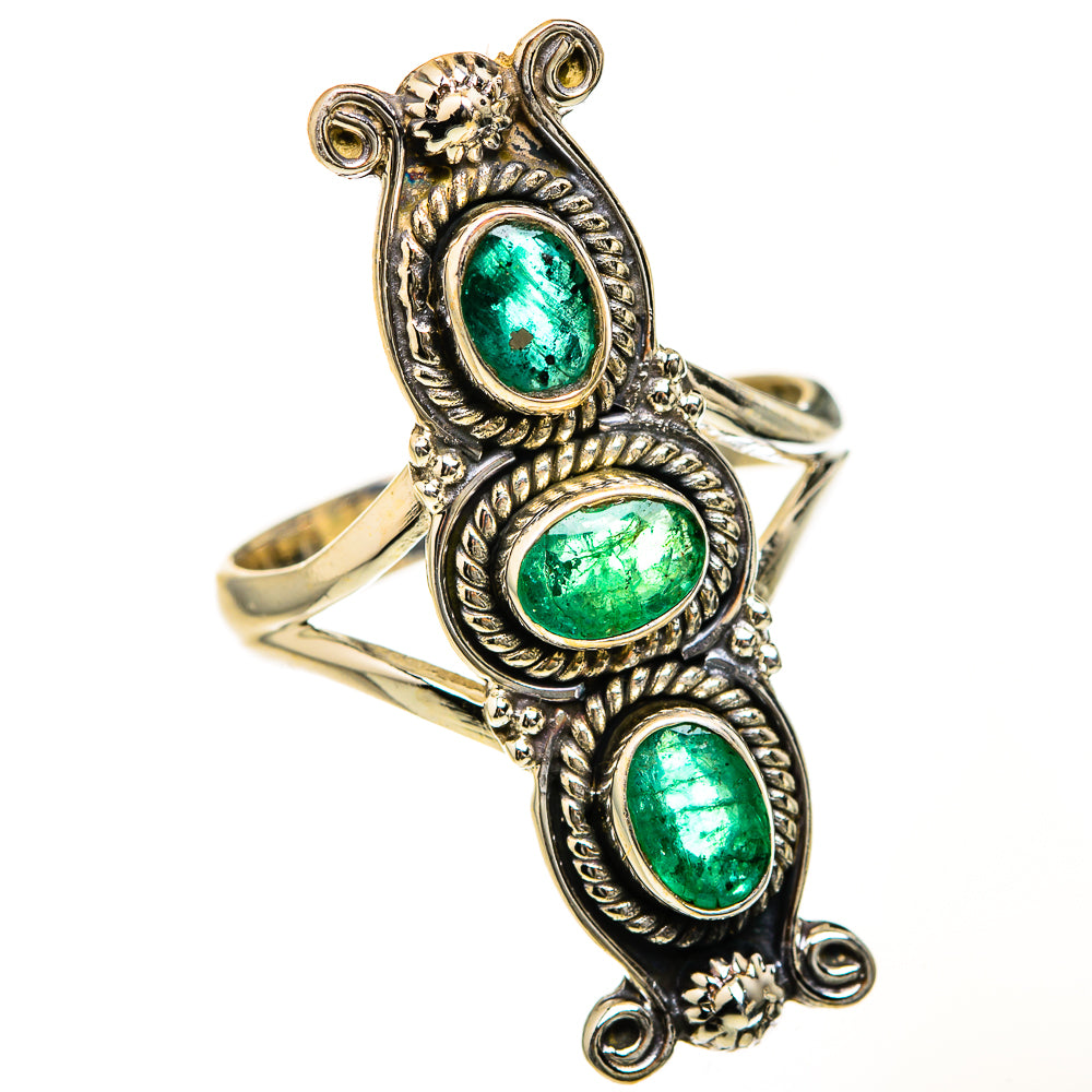 Zambian Emerald Rings handcrafted by Ana Silver Co - RING127509 - Photo 2