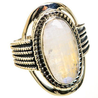 Rainbow Moonstone Rings handcrafted by Ana Silver Co - RING127511 - Photo 2