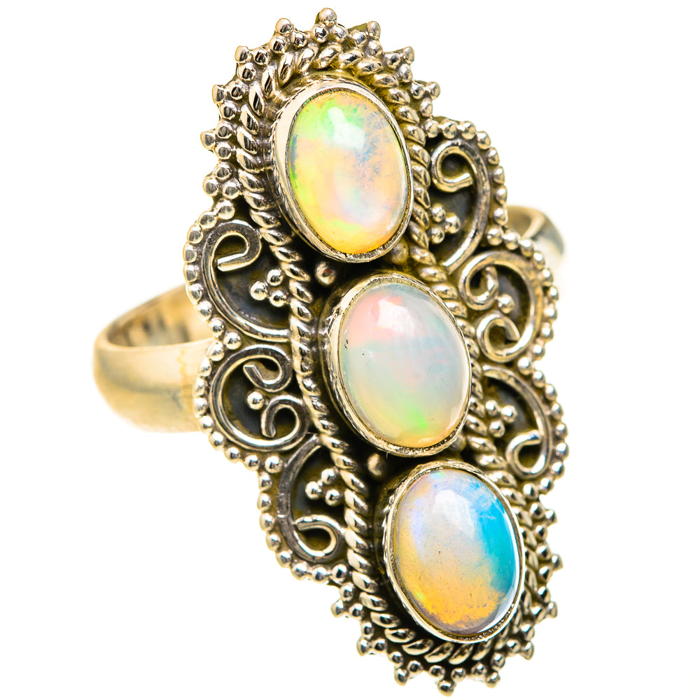 Ethiopian Opal Rings handcrafted by Ana Silver Co - RING127517 - Photo 2