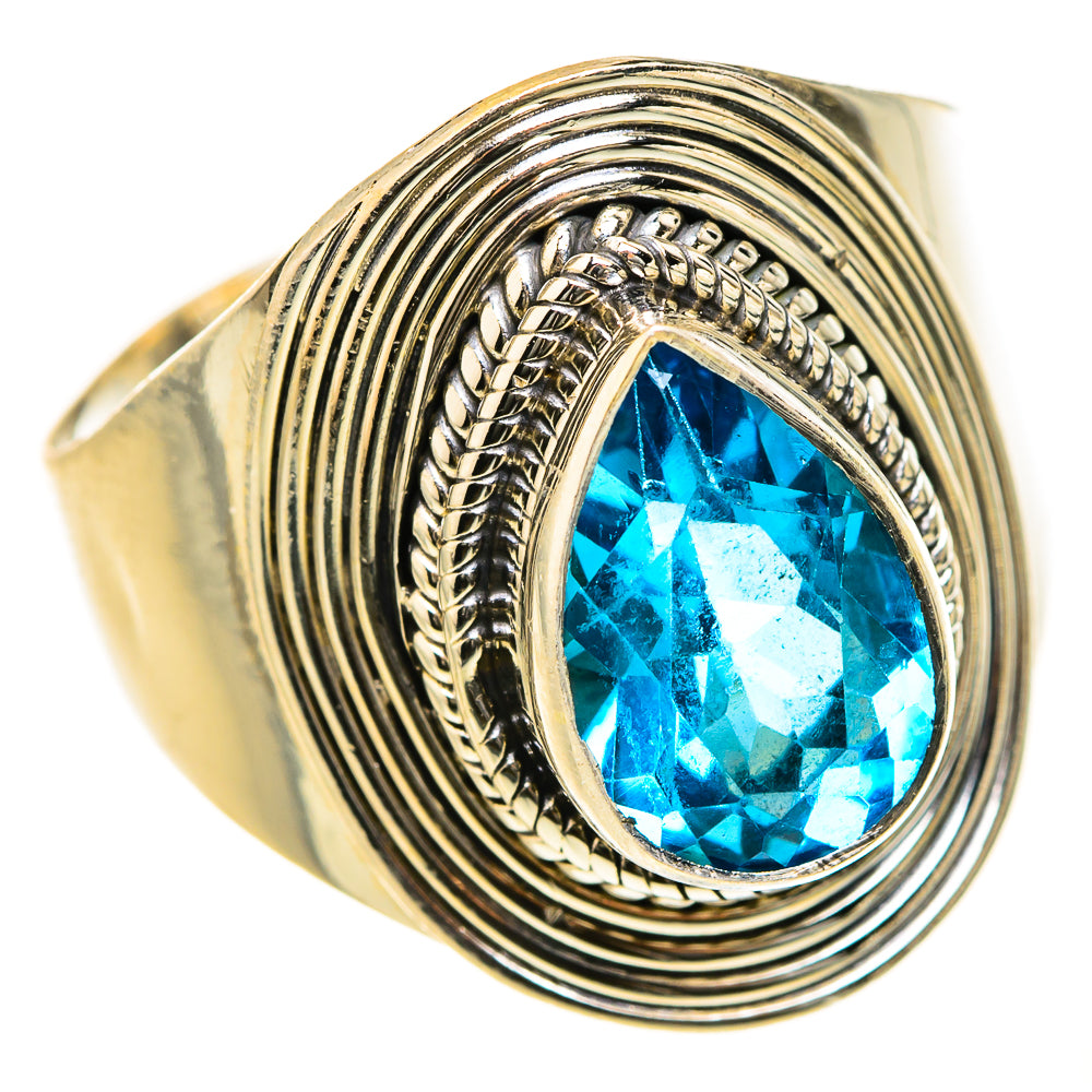 Blue Topaz Rings handcrafted by Ana Silver Co - RING127551 - Photo 2