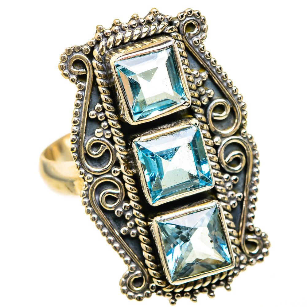 Blue Topaz Rings handcrafted by Ana Silver Co - RING127563 - Photo 2