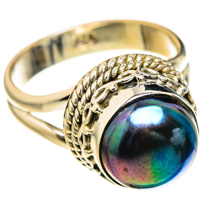 Titanium Pearl Rings handcrafted by Ana Silver Co - RING127567 - Photo 2