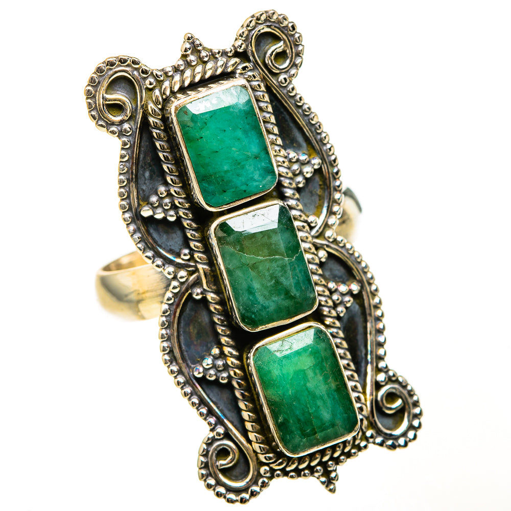 Zambian Emerald Rings handcrafted by Ana Silver Co - RING127581 - Photo 2
