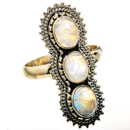 Rainbow Moonstone Rings handcrafted by Ana Silver Co - RING127585 - Photo 2
