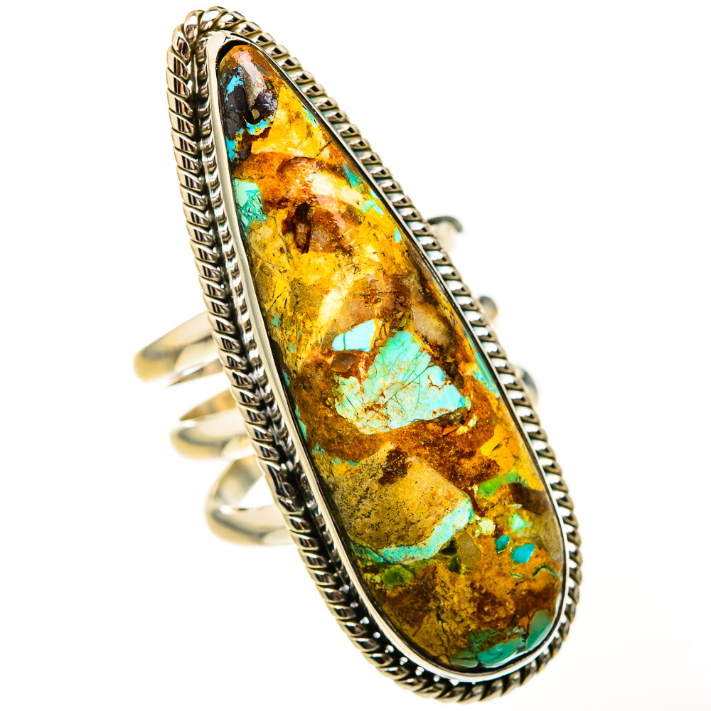 Blue Copper Composite Turquoise Rings handcrafted by Ana Silver Co - RING127586 - Photo 2