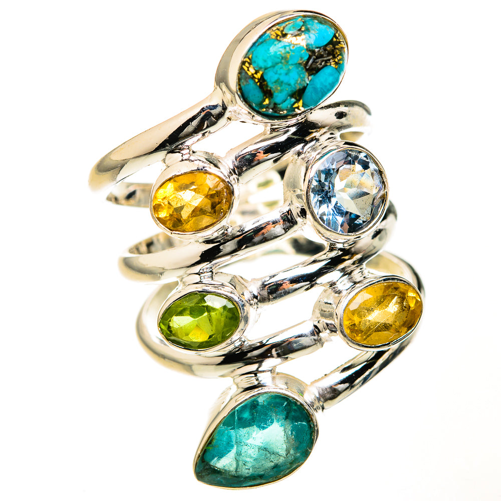 Blue Copper Composite Turquoise Rings handcrafted by Ana Silver Co - RING127593 - Photo 2