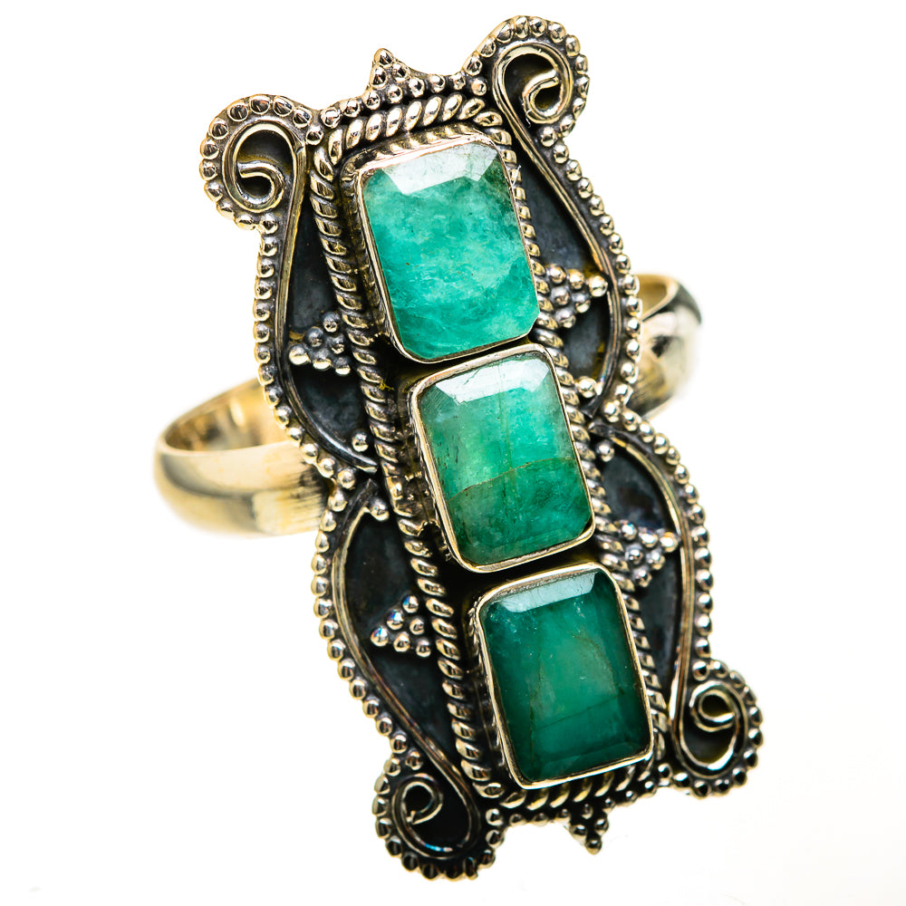 Zambian Emerald Rings handcrafted by Ana Silver Co - RING127600 - Photo 2