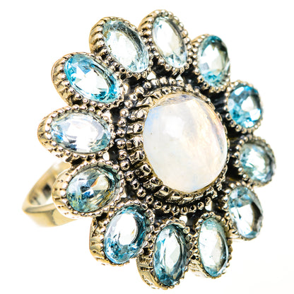 Rainbow Moonstone Rings handcrafted by Ana Silver Co - RING127601 - Photo 2