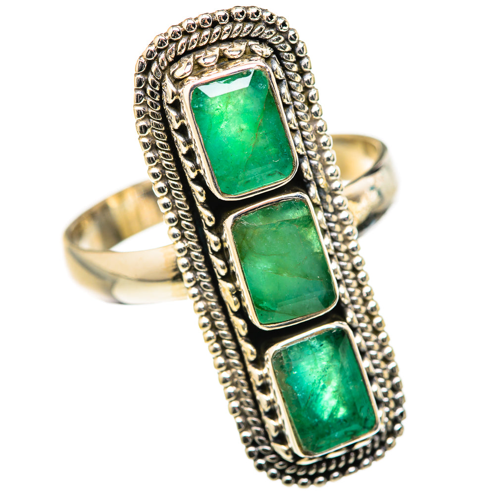 Zambian Emerald Rings handcrafted by Ana Silver Co - RING127611 - Photo 2