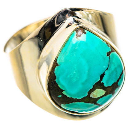 Tibetan Turquoise Rings handcrafted by Ana Silver Co - RING127612 - Photo 2