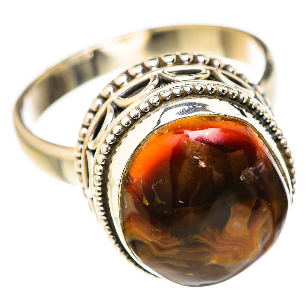 Mexican Fire Agate Rings handcrafted by Ana Silver Co - RING127614 - Photo 2