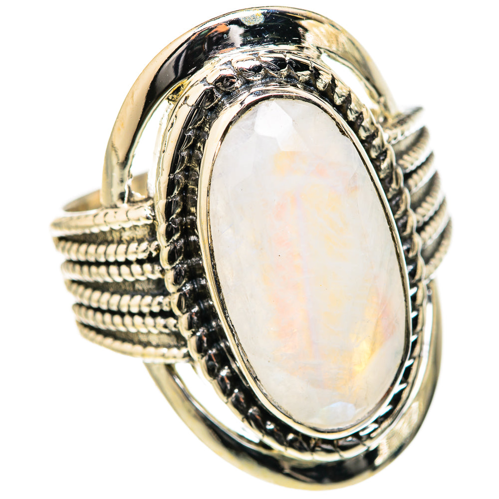 Rainbow Moonstone Rings handcrafted by Ana Silver Co - RING127619 - Photo 2