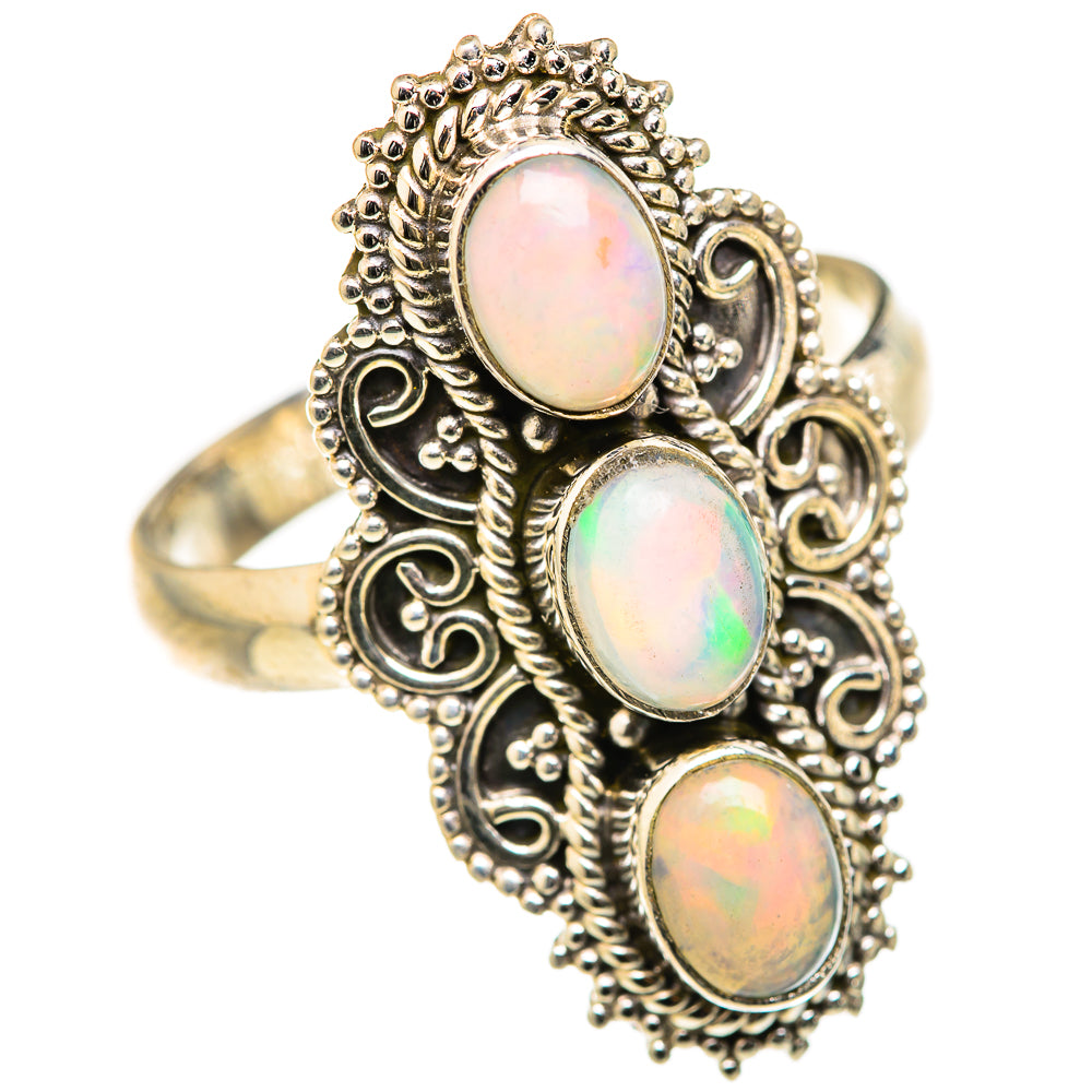 Ethiopian Opal Rings handcrafted by Ana Silver Co - RING127625 - Photo 2