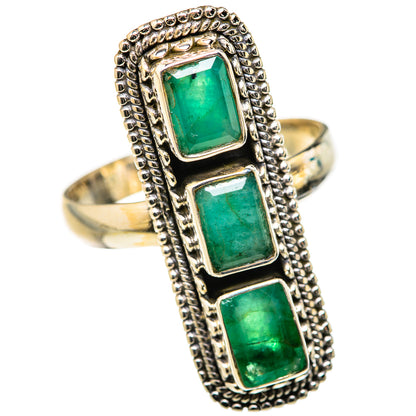 Zambian Emerald Rings handcrafted by Ana Silver Co - RING127636 - Photo 2