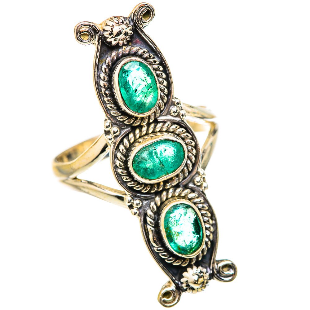Zambian Emerald Rings handcrafted by Ana Silver Co - RING127639 - Photo 2