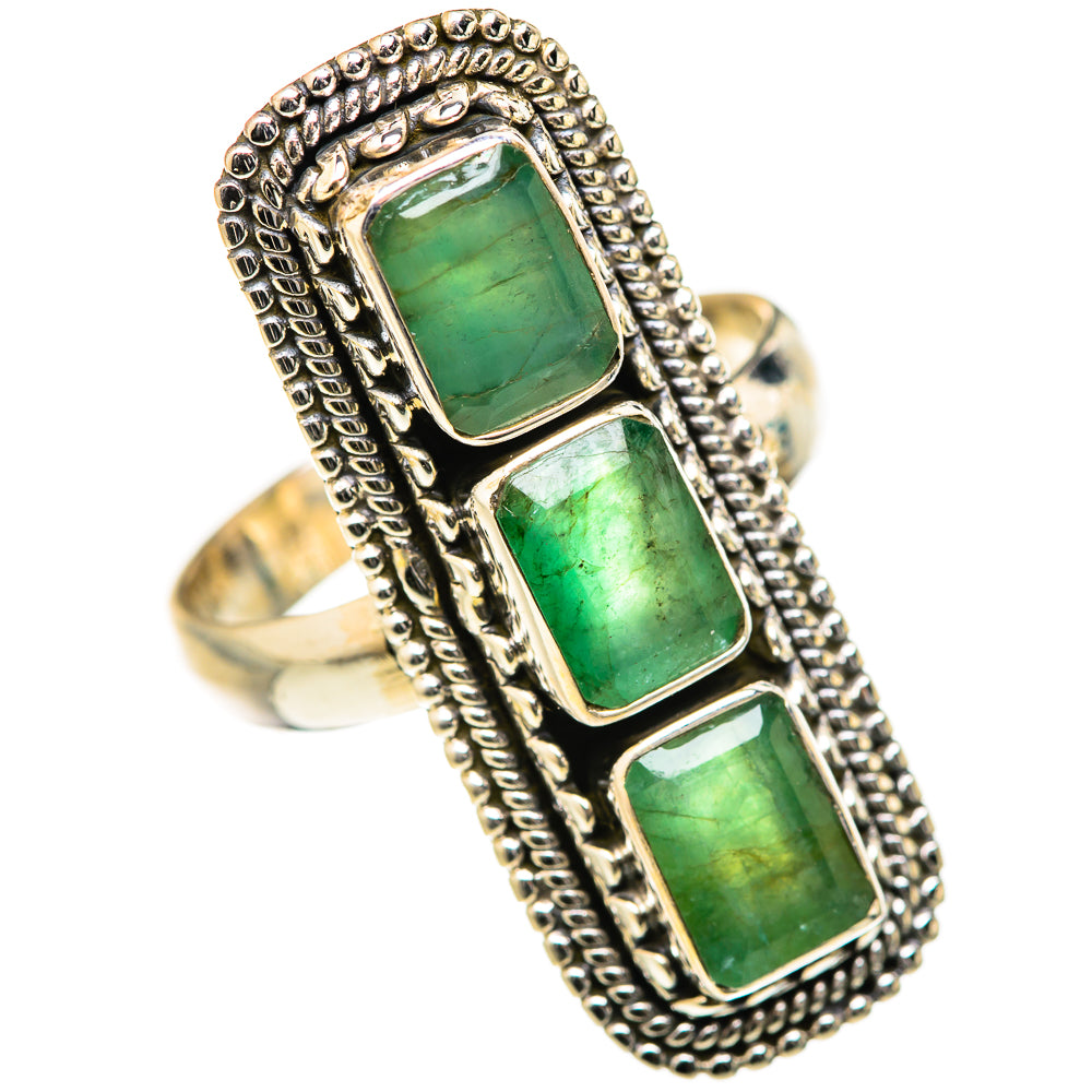 Zambian Emerald Rings handcrafted by Ana Silver Co - RING127659 - Photo 2
