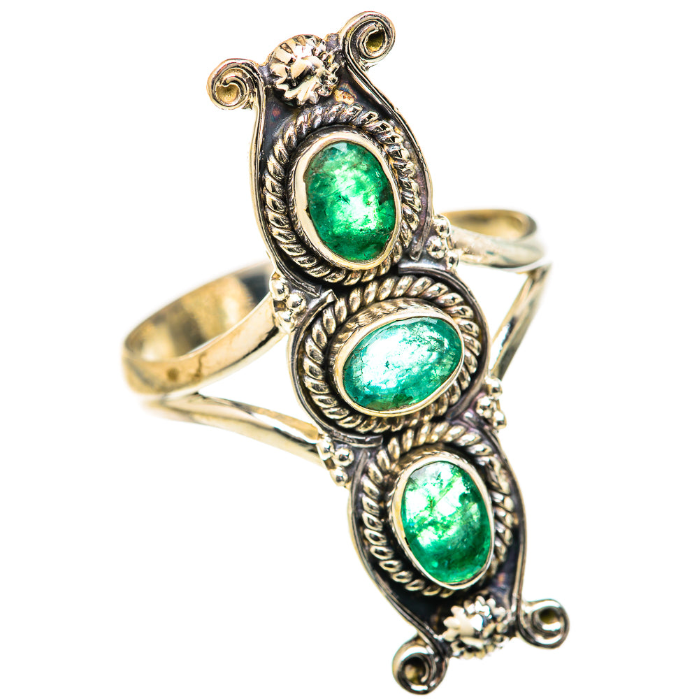 Zambian Emerald Rings handcrafted by Ana Silver Co - RING127661 - Photo 2