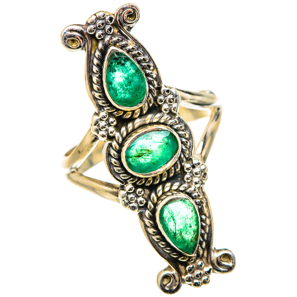 Zambian Emerald Rings handcrafted by Ana Silver Co - RING127686 - Photo 2